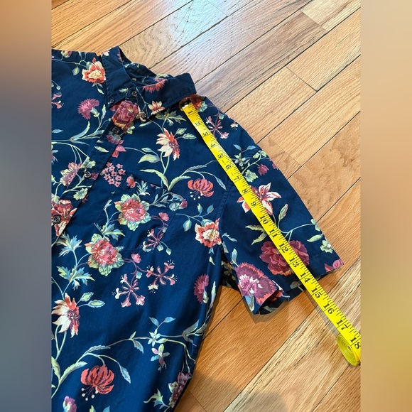 Denim & Supply Ralph Lauren Hawaiian Shirt Floral Short Sleeve Navy Blue Men’s L - Picture 9 of 11